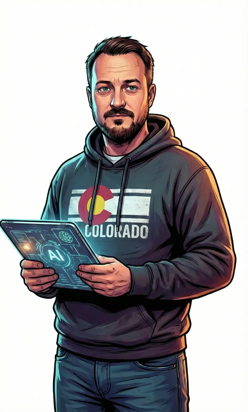 Illustration of Alex Lamy holding a tablet